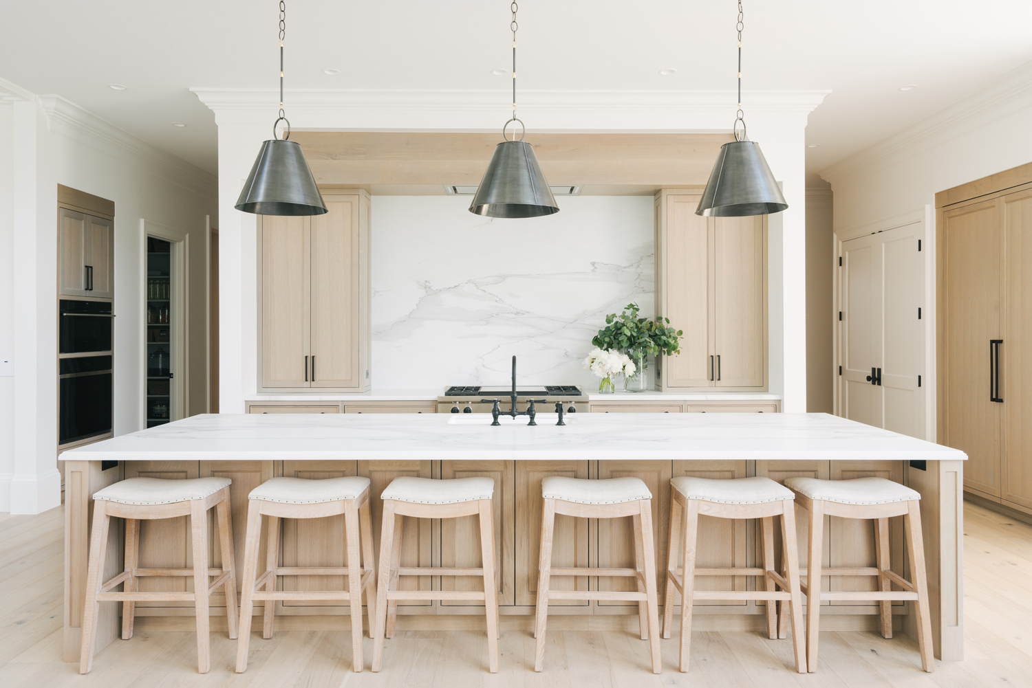 white oak floor modern kitchen design